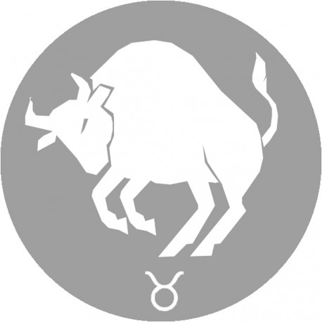 signe du zodiaque taureau gris - 10cm - Sticker/autocollant