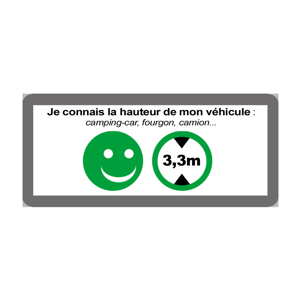 hauteur de passage de véhicule 3,3m oui - 9x4cm - Sticker/autocollant