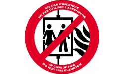 En cas d'incendie ne pas utiliser l'ascenceur - 10cm - Sticker/autocollant