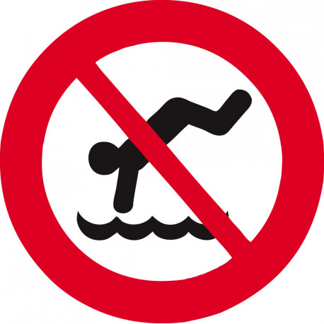 interdit de plonger - 10cm - Sticker/autocollant
