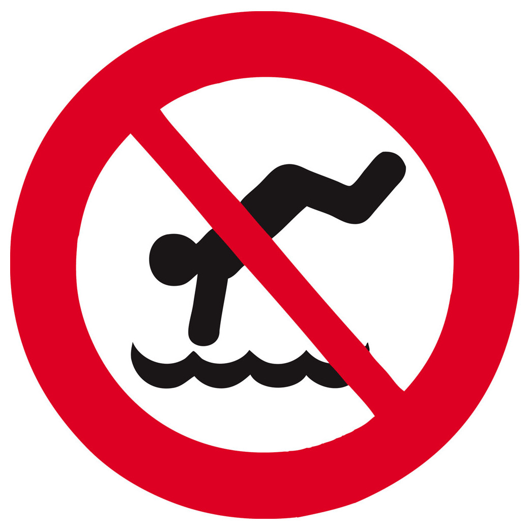 interdit de plonger - 15cm - Sticker/autocollant