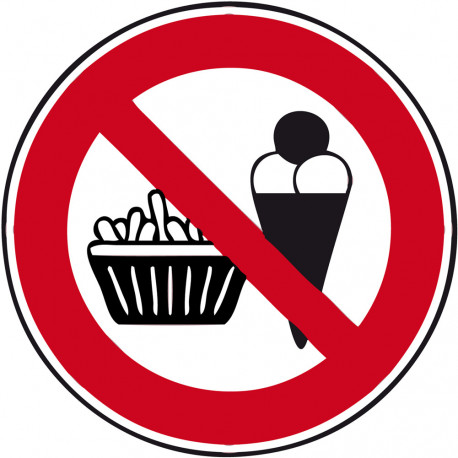 interdit de manger - 15cm - Sticker/autocollant