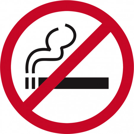 Sticker / autocollant : pictogramme interdit de fumer - 5cm