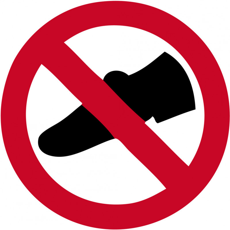 Sticker Autocollant Pictogramme Chaussures Interdites cm