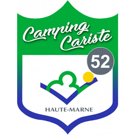 blason camping cariste Haute Marne 52 - 15x11.2cm - Sticker/autocollant