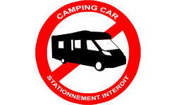 Stationnement interdit aux camping car - 5cm - Sticker/autocollant