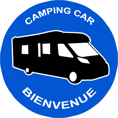 bienvenue aux camping car - 15cm - Sticker/autocollant