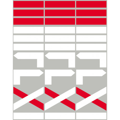 Petites balises circuits de randonnées blanches et rouges - 30 pièces - Sticker/autocollant