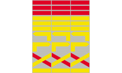 Petites Balises circuits de randonnées jaunes et rouges - 30 pièces - Sticker/autocollant