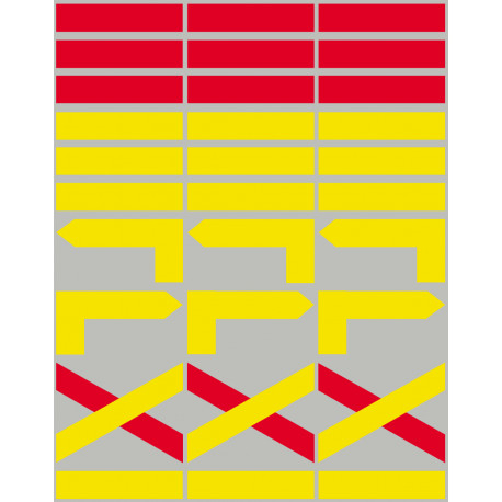 Petites Balises circuits de randonnées jaunes et rouges - 30 pièces - Sticker/autocollant