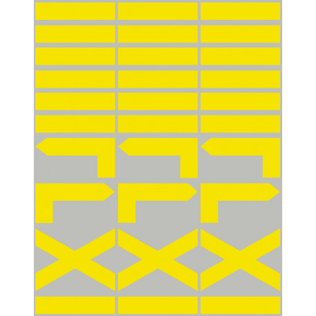 Petites Balises circuits de randonnées jaunes - 30 pièces - Sticker/autocollant