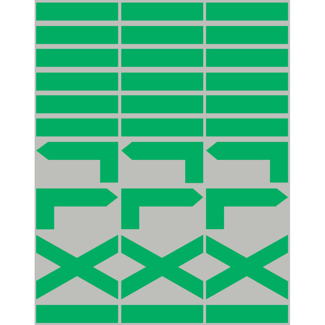 Petites Balises circuits de randonnées verts - 30 pièces - Sticker/autocollant