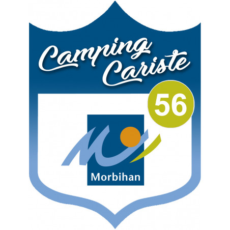 Sticker / autocollant : blason camping cariste Morbihan 56 - 10x7.5cm