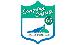 blason camping cariste Hautes Pyrénées 65 - 10x7.5cm - Sticker/autocollant