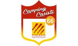 blason camping cariste Pyrénées Orientales 66 - 20x15cm - Sticker/autocollant