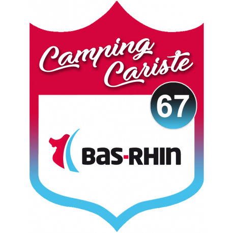 blason camping cariste Bas-Rhin 67 - 15x11.2cm - Sticker/autocollant
