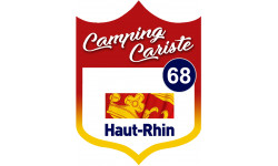 blason camping cariste Haut-Rhin 68 - 10x7.5cm - Sticker/autocollant