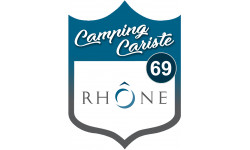 Sticker / autocollant : blason camping cariste Rhône 69 - 10x7.5cm
