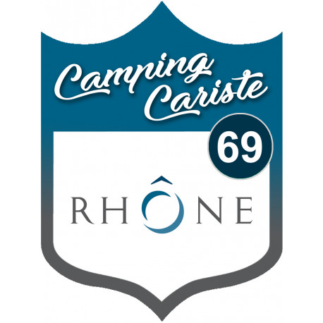 blason camping cariste Rhône 69 - 10x7.5cm - Sticker/autocollant