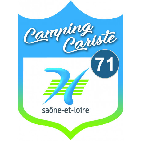 blason camping cariste Saône et Loire 71 - 10x7.5cm - Sticker/autocollant