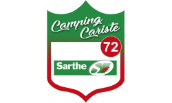 blason camping cariste Sarthe 72 - 20x15cm - Sticker/autocollant