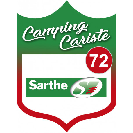 blason camping cariste Sarthe 72 - 20x15cm - Sticker/autocollant