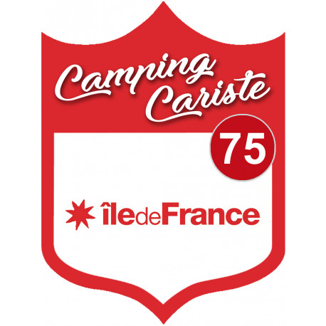 blason camping cariste Ile de France 75 - 15x11.2cm - Sticker/autocollant