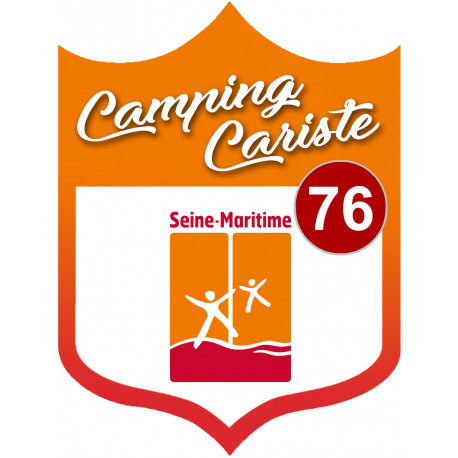 blason camping cariste Seine Maritime 76 - 15x11.2cm - Sticker/autocollant