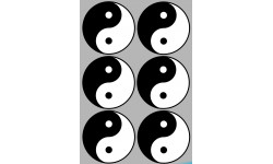 Sticker / autocollant : Yin Yang - 6 stickers de 10cm