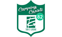 blason camping cariste Tarn et Garonne 82 - 15x11.2cm - Sticker/autocollant