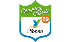 blason camping cariste Yonne 89 - 10x7.5cm - Sticker/autocollant