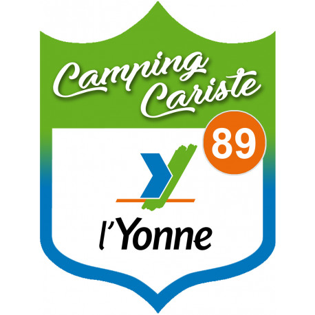 blason camping cariste Yonne 89 - 15x11.2cm - Sticker/autocollant