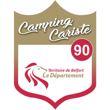 blason camping cariste Territoire de Belfort 90 - 10x7.5cm - Sticker/autocollant