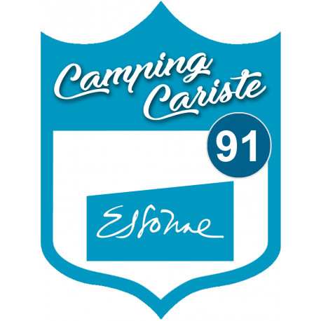 blason camping cariste Essonne 91 - 15x11.2cm - Sticker/autocollant