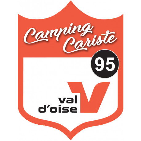 blason camping cariste Val d'Oise 95 - 15x11.2cm - Sticker/autocollant
