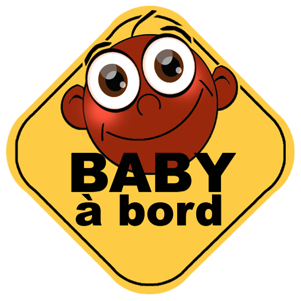 Baby à bord afro - 15cm - Sticker/autocollant