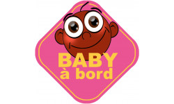Sticker / autocollant : Baby a bord fille d'origine afro - 10cm