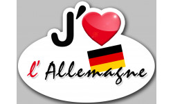 Sticker / autocollant : j'aime l'Allemagne - 15x11cm