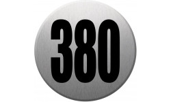 numéroderue380 gris brossé - 10cm - Sticker/autocollant