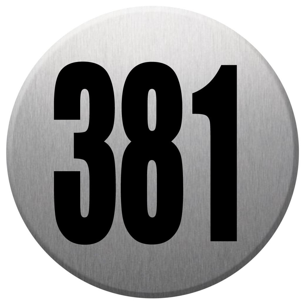 numéroderue381 gris brossé - 10cm - Sticker/autocollant