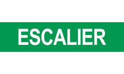 Local escalier - Fond vert - 15x3.5cm - Sticker/autocollant