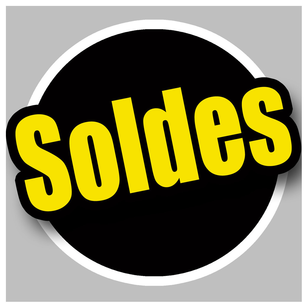 Solde Rond noir et jaune - 10cm - Sticker/autocollant