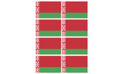 Drapeau Biélorussie - 8 stickers - 9.5 x 6.3 cm - Sticker/autocollant