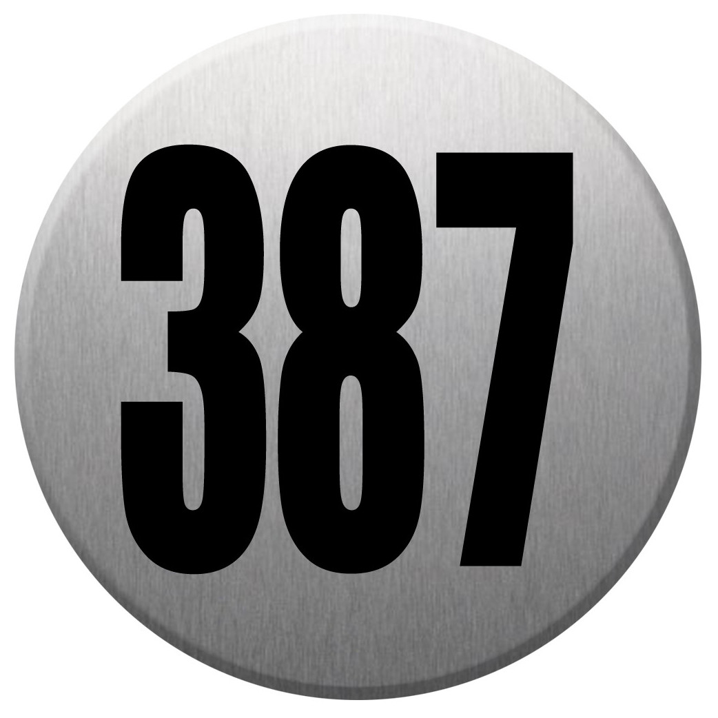 numéroderue387 gris brossé - 10cm - Sticker/autocollant