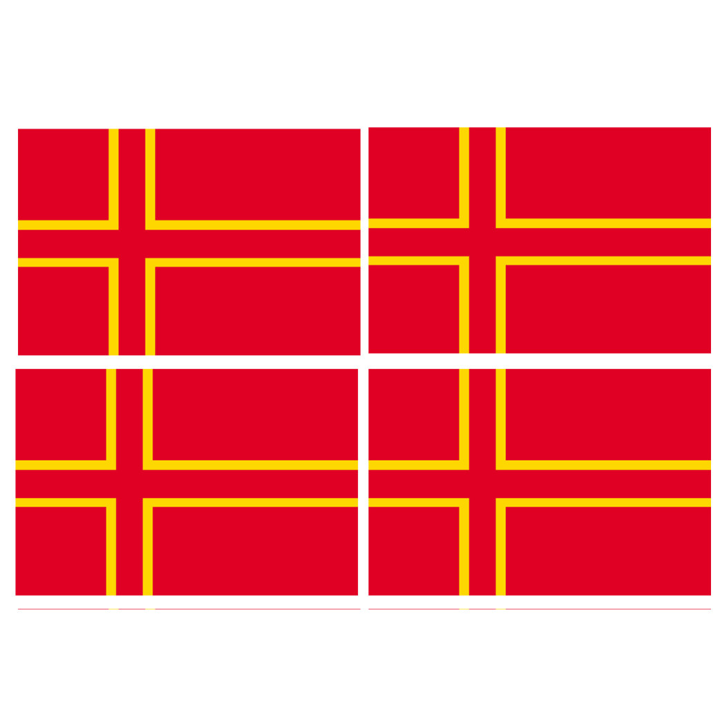 drapeau officiel Normand - 4 stickers - 9.5 x 6.3 cm - Sticker/autocollant