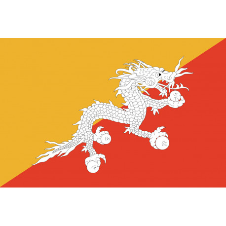 Drapeau Bhutan - 5x3.3cm - Sticker/autocollant