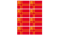 drapeau Normand avec Lions - 8 stickers - 9.5 x 6.3 cm - Sticker/autocollant