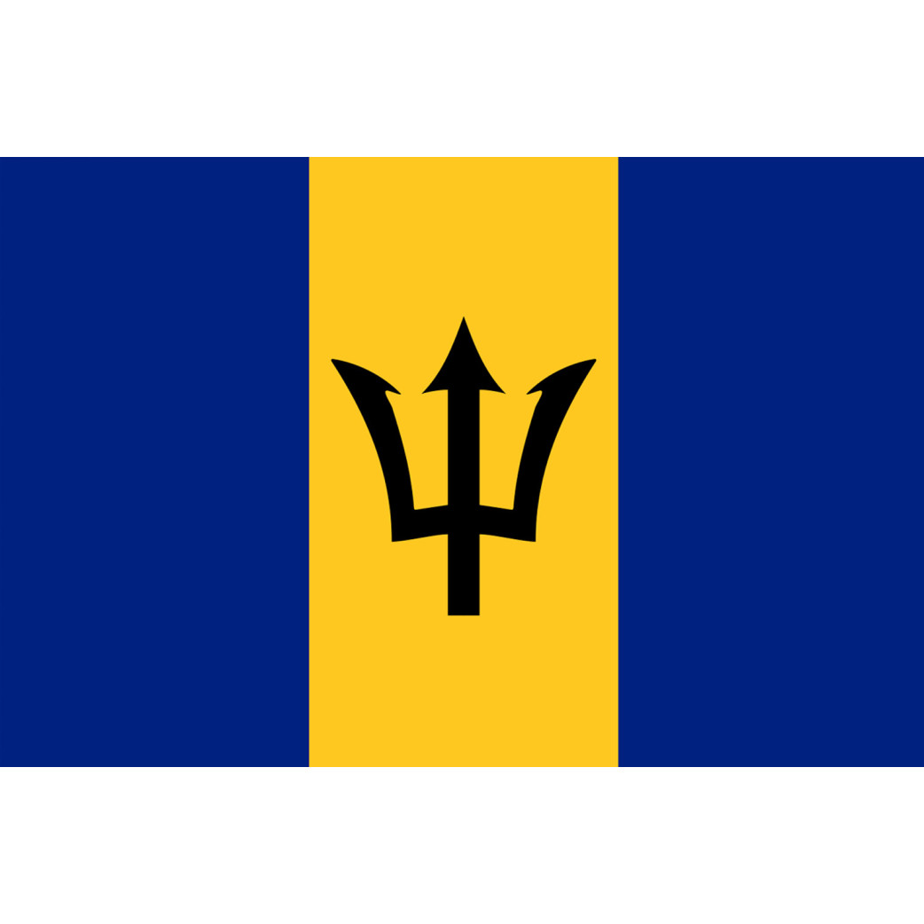 Drapeau Barbade - 15x10 cm - Sticker/autocollant