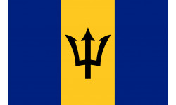 Drapeau Barbade - 15x10 cm - Sticker/autocollant
