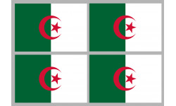 Drapeau Algérie - 4 stickers - 9.5 x 6.3 cm - Sticker/autocollant